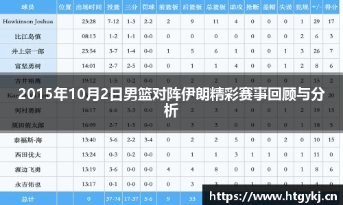 2015年10月2日男篮对阵伊朗精彩赛事回顾与分析